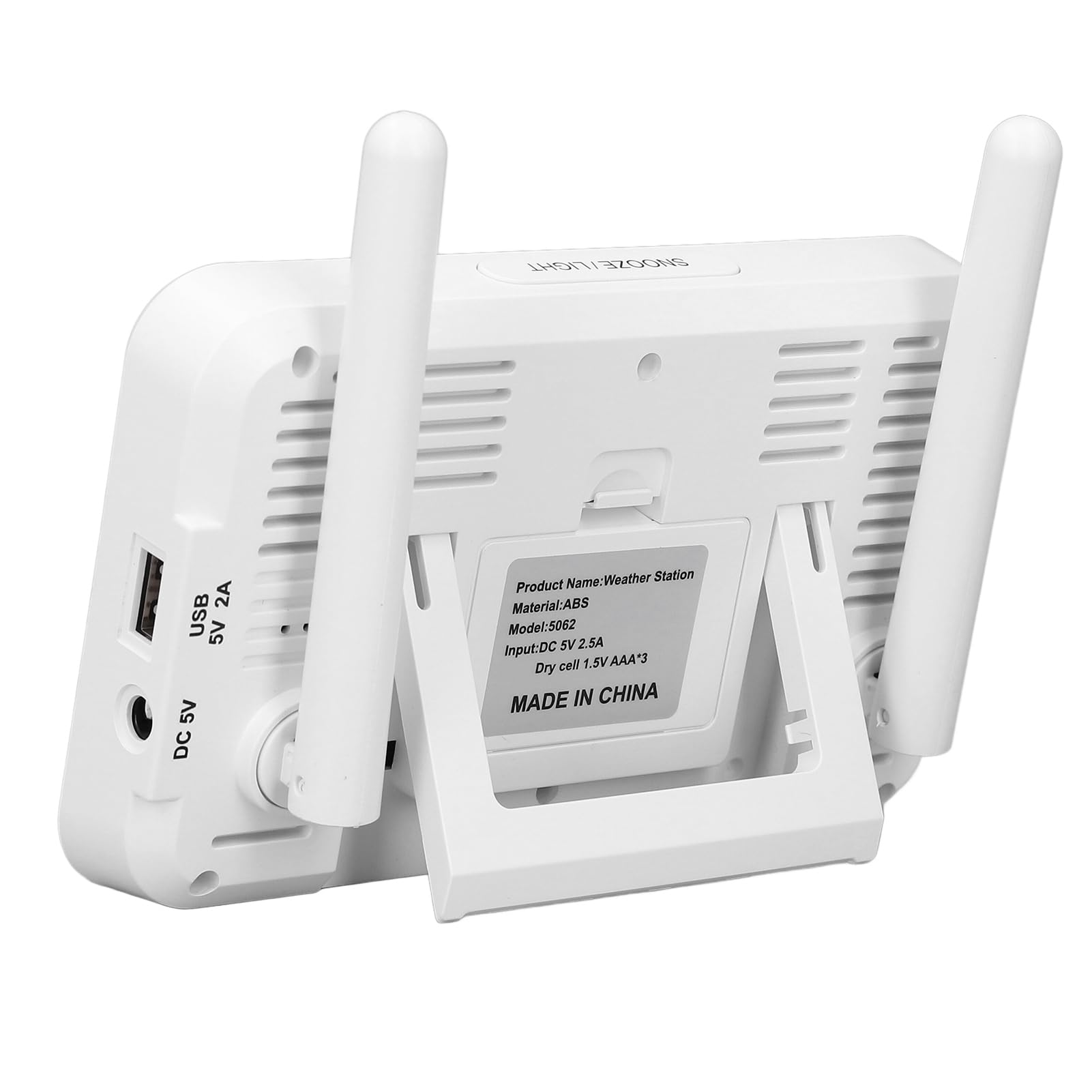 Temperatura y Humedad Interior y Exterior Fáciles de Leer, Alertas Personalizables, Hora, Fecha, Alarma, Repetición de Alarma, Fase Lunar, Presión Barométrica, índice de (Enchufe