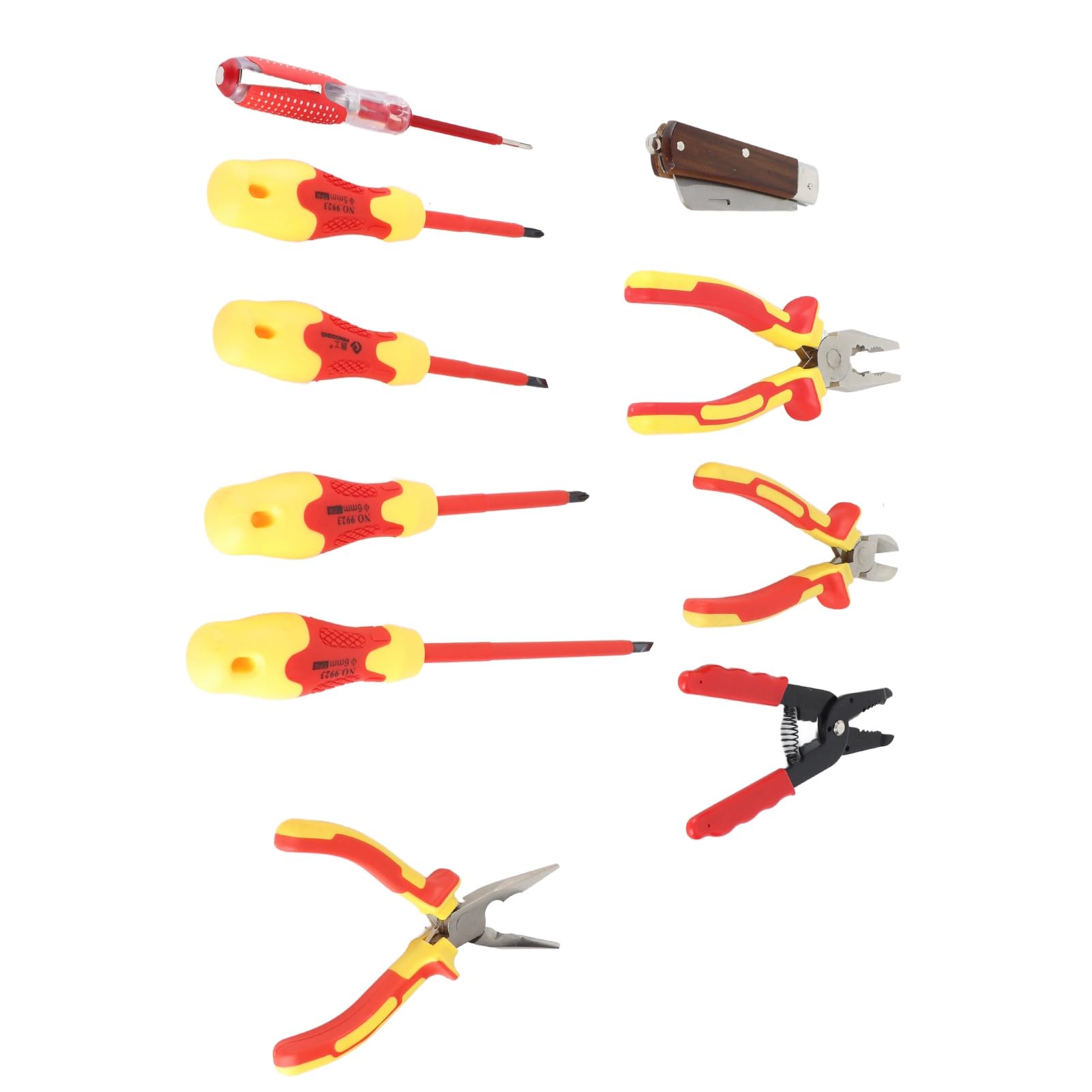 10 szt. Zestaw izolowanych wkrętaków elektrycznych, izolowany zestaw narzędzi dla elektryków z końcówką krzyżową z nacięciem Zestaw wkrętaków dla elektryków
