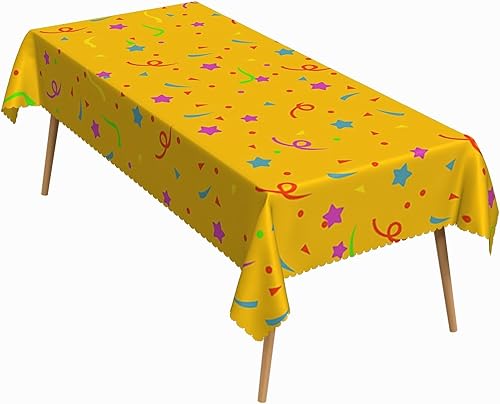 Mantel rectangular de fiesta de 60 x 102 pulgadas, colorido con diseño de estrellas y lunares, color amarillo, lavable, duradero, para fiestas de disponible en Yaxa Costa Rica