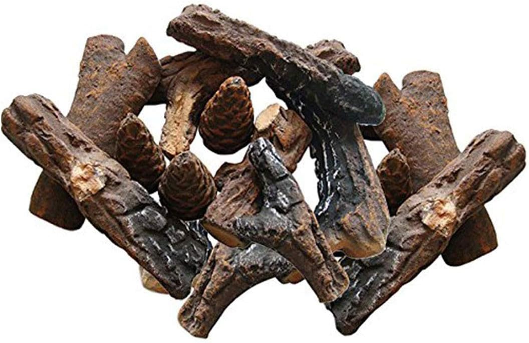 70% Off Everything Gibson Living 18 Piece Petite Set of Ceramic Wood Gas Fireplace Logs for All Types of Indoor, Gas Inserts, Ventless & Vent Free, Propane, Gel, Ethanol, Electric, Or Outdoor Fireplaces & Fire Pits