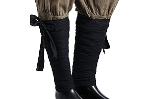 Medieval Mens Viking Cotton Long Black Leg Wraps