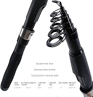 Vista 5 de Juego de caña de pescar, paquete de 2 cañas de pescar con caña de pescar telescópica, carretes giratorios, señuelos de pesca, alicates de pesca