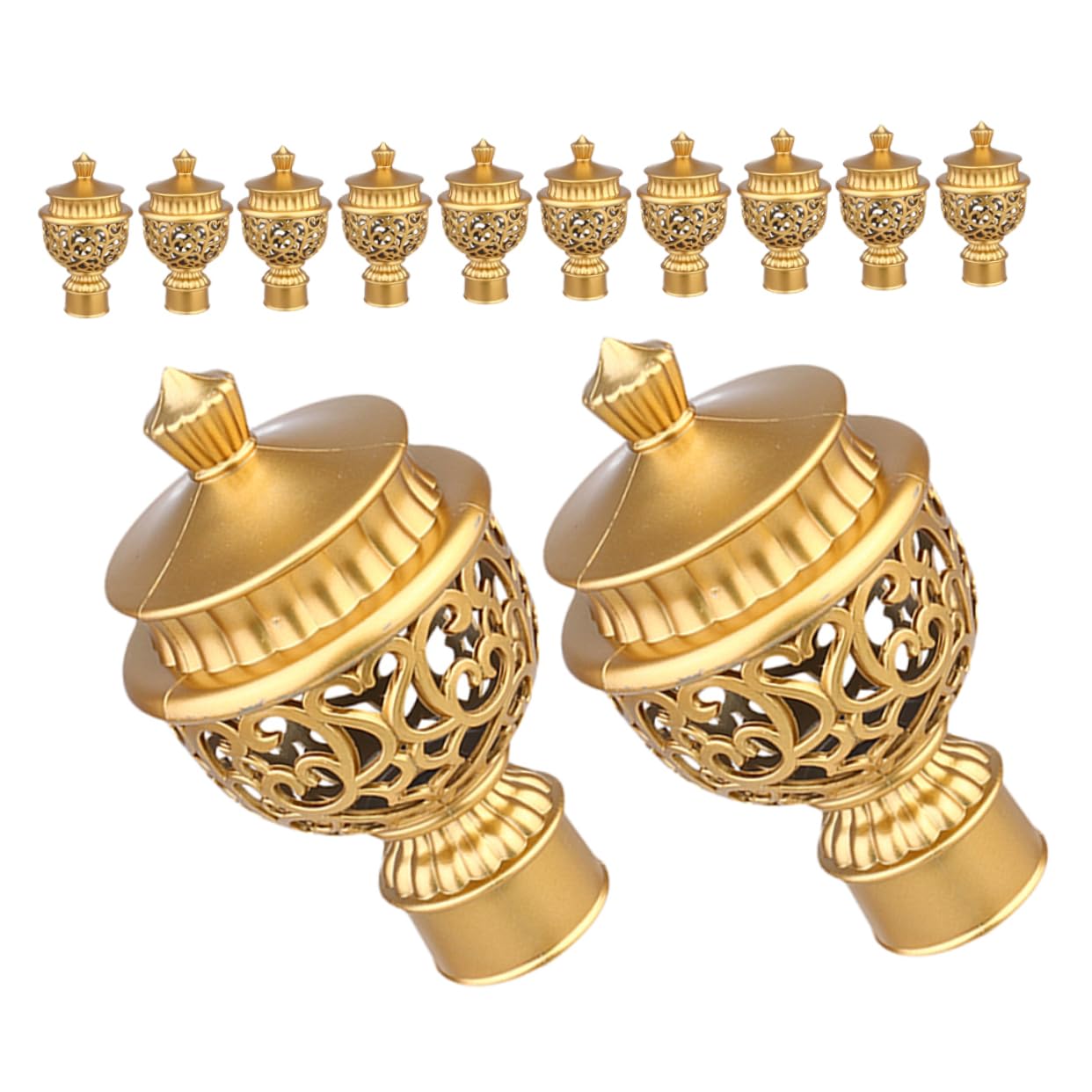 Ciieeo 12 Pcs Decorative Window Finials Plastic Curtain Rod End Caps Vintage Pole Cap for Drapery Pole