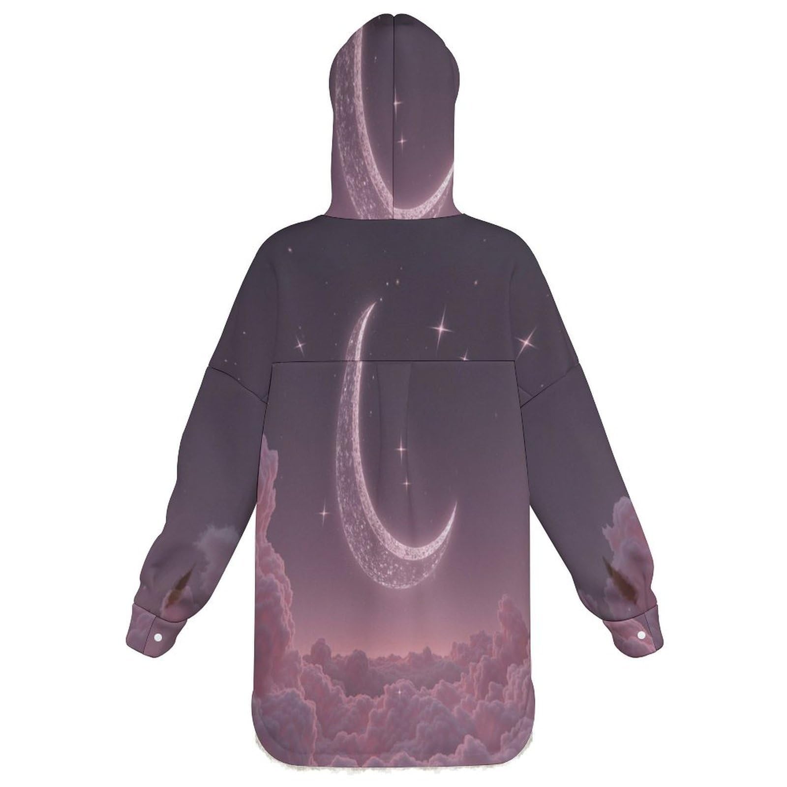 Sudadera Invierno con Capucha de Forro Polar Mujer Nubes De Cielo De Ensueño Cálido Hoodies a Manga Larga Felpa Sudadera con Bolsillos, Rubor