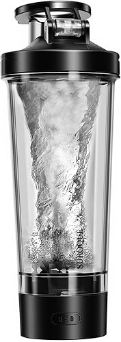 Botella mezcladora eléctrica de proteínas, vaso mezclador de 24 onzas para batidos de proteínas y polvos, potente mezcla de vórtice, tapas de taza