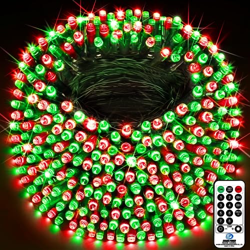 KNONEW 403ft 1000 LED String Lights Outdoor Christmas Lights 8 Modes & Timer Fairy Light Plug in Waterproof LED String Lights for Xmas Yard Tree Wedding Party Holiday Decorations (Red and Green) KNONEW 403ft 1000 LED String Lights Outdoor Christmas Lights 8 Modes & Timer Fairy Light Plug in Waterproof LED String Lights for Xmas Yard Tree Wedding Party Holiday Decorations (Red and Green)