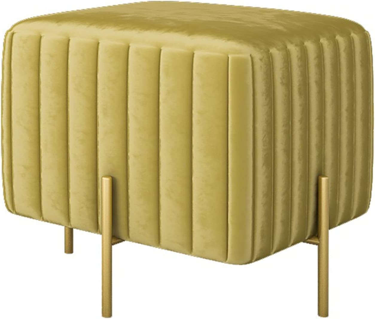 Flannel Fabric footstools, Sofa stools with Legs, and footstools for Changing Shoes in The Corridor, for Relaxing and Relaxing Home use. (Color : Yellow)