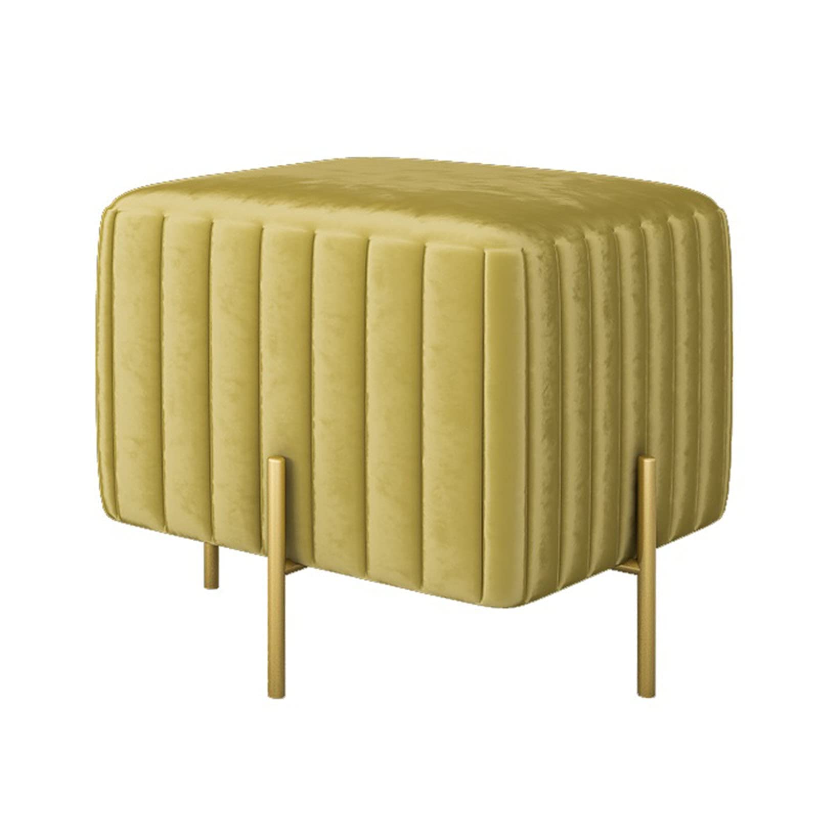 Repose-Pieds en Tissu Flanelle Jaune | Tabouret de Salon Compact