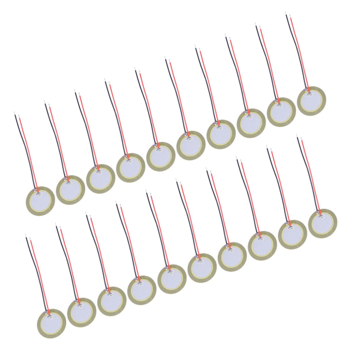 BESTonZON 20mm Brass Plate Piezo Discs 20pcs Sheets Ideal for Acoustic Guitars Instrument Pickups