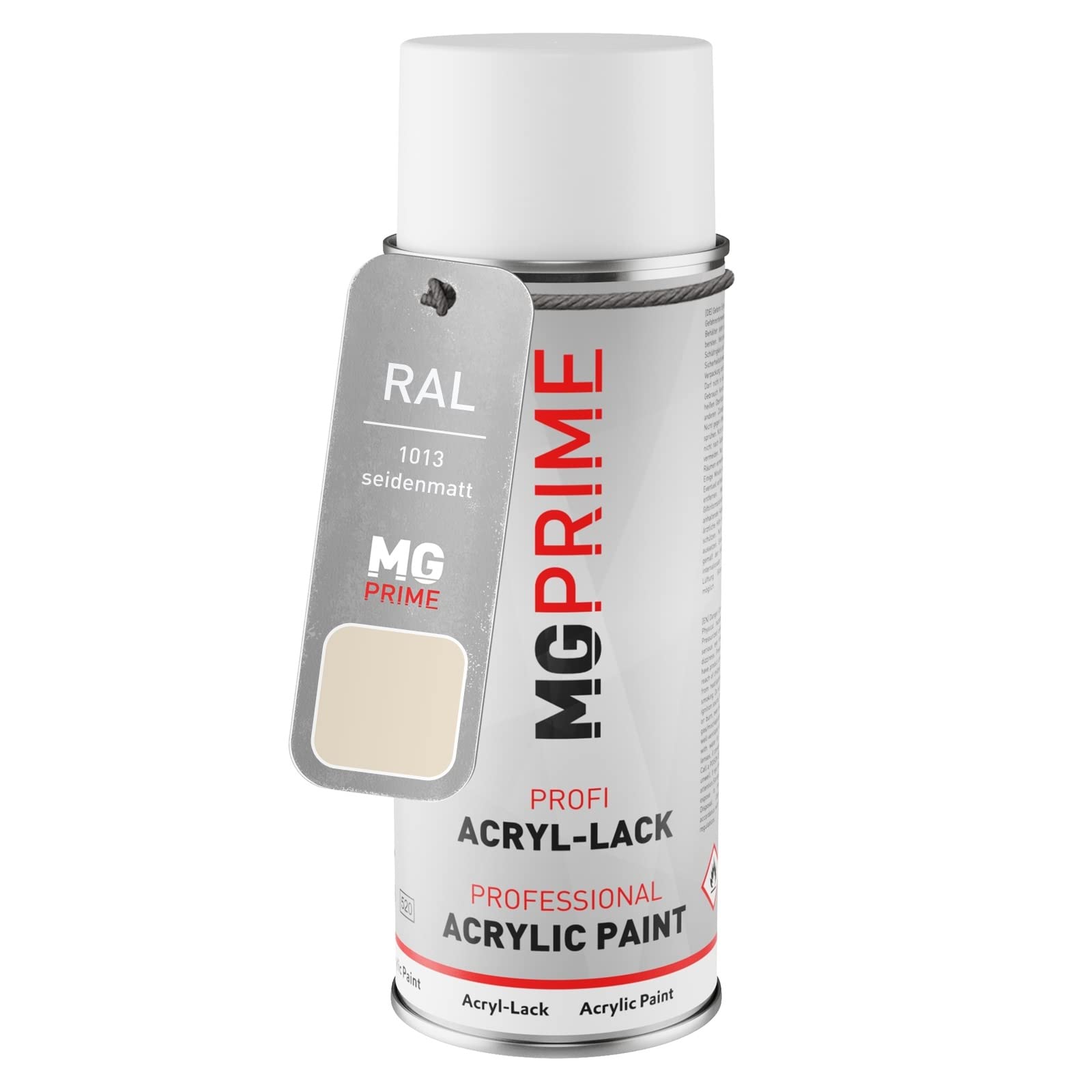 MG PRIME RAL 1013 Oyster white/Perlweiss Spray can 400 ml silk mat quick-drying