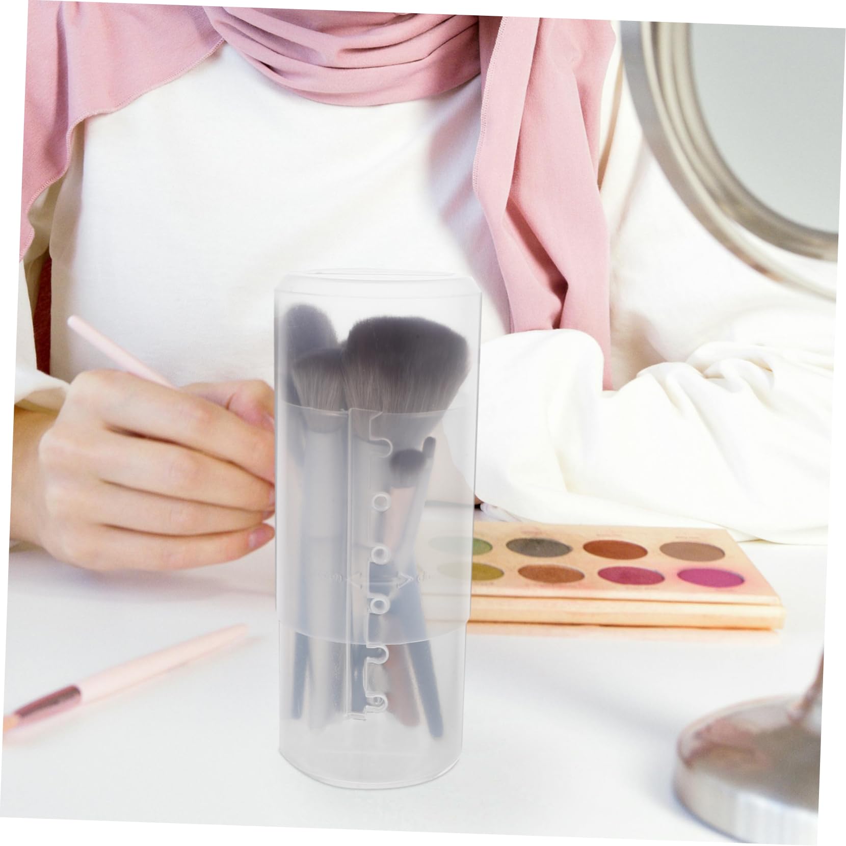 2 Portapennelli Da Trucco Retrattili - Organizzatore Per Spazzole E Matite