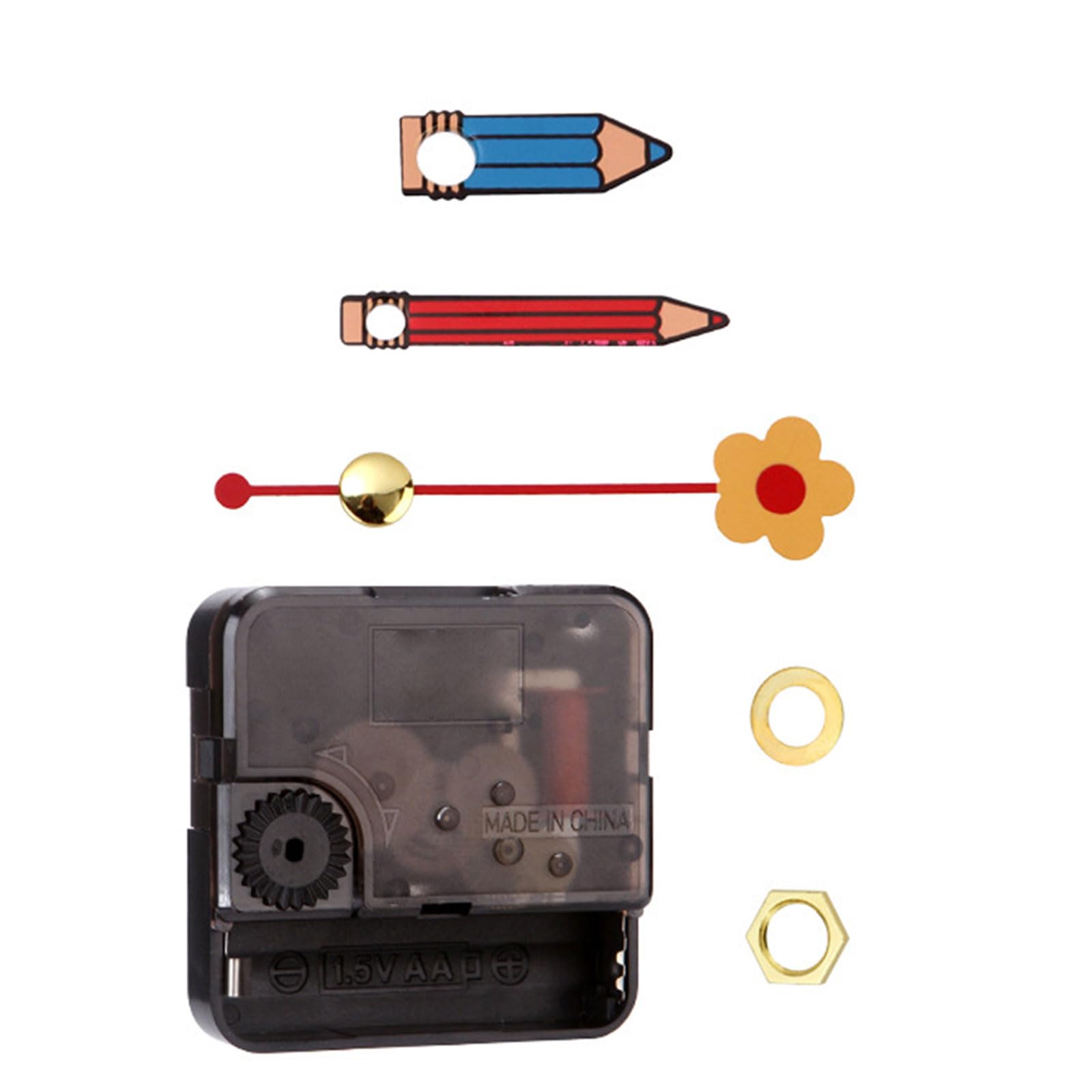 Maxtonser Long Shaft Quiet Quartzs Clock Movement Clock Mechanism with Music Note Fork Pencil Hands for Clock Repair Projects