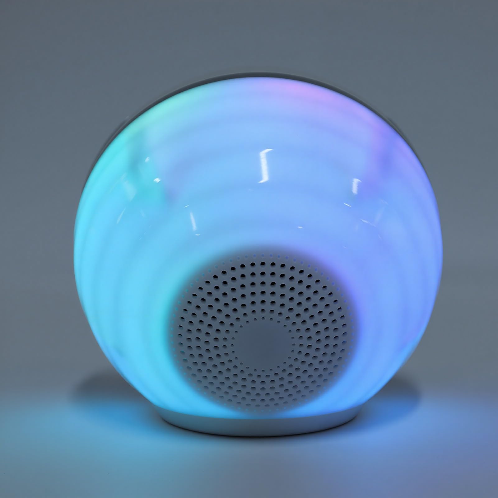 Altoparlante Wireless a Induzione con Luce Ambientale e Suono HiFi per Uso Domestico e in Ufficio - Supporto per Telefono Portatile - Bluetooth 5.3 2000mAh (WHITE)