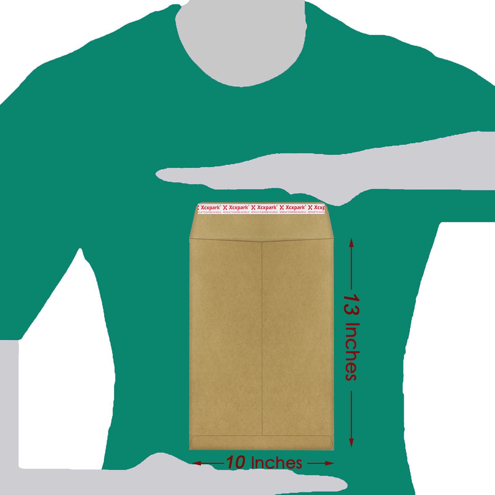 Xxcxpark 120 sobres de seguridad para catálogo imprimibles de 10 x 13 pulgadas, sobres Kraft reciclados antidesgarro para tarjetas de invitación, imágenes, fotos, documentos