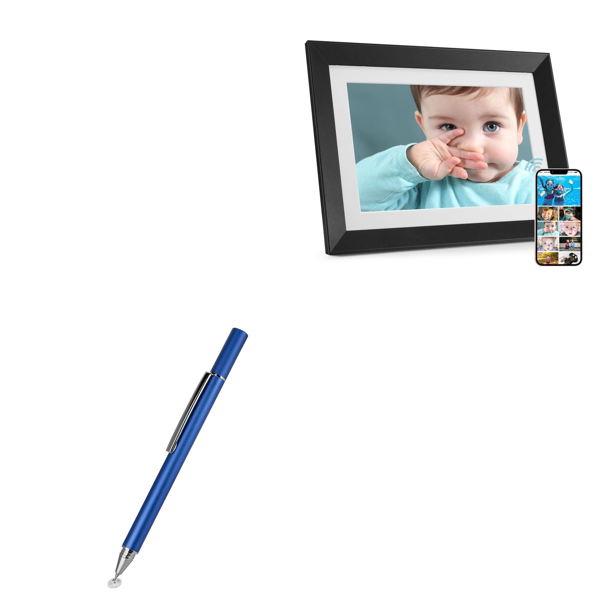 BoxWave Stylus Pen Compatible with Benibela Digital Picture Frame 10.1 in WiFi AI Smart 32gb - FineTouch Capacitive Stylus, Super Precise Stylus Pen - Lunar Blue