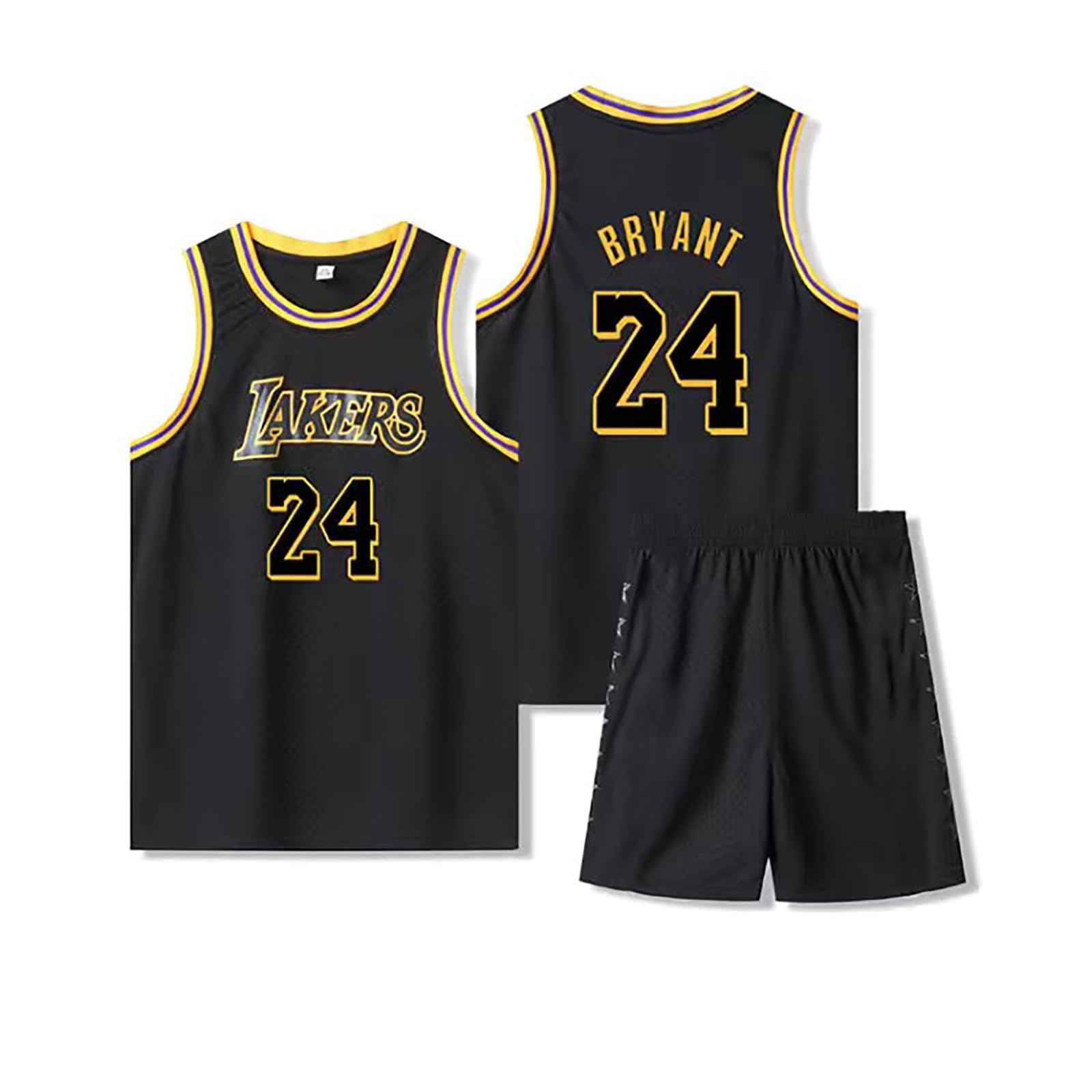 #24 Kit de basket-ball pour enfants - Maillot de basket-ball 2 pièces sans manches - Tenue pour garçons et filles de 2 à 14 ans - Cadeaux de basket-ball pour garçons et filles