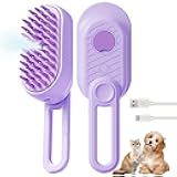 3 in 1 Cat Steam Brush for Shedding & Grooming with Foldable Handle Pet Spray Hair Removal Comb Spritz Defur Comb for Cats Water Brush for Long & Short Haired Pets