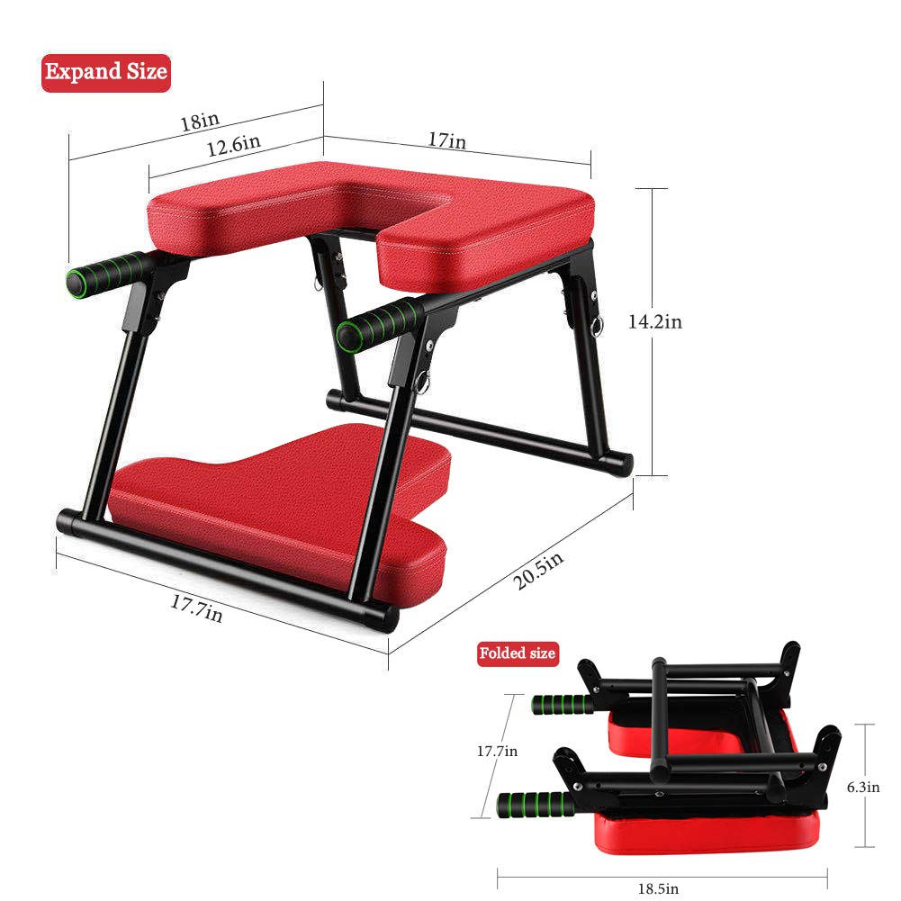 Sedia Yoga Inversion, Sgabello Verticale per Sedia Invertita Assistita Yoga Fitness Multifunzione con Design del Corrimano di Sicurezza per Esercizi di Ginnastica Domestica