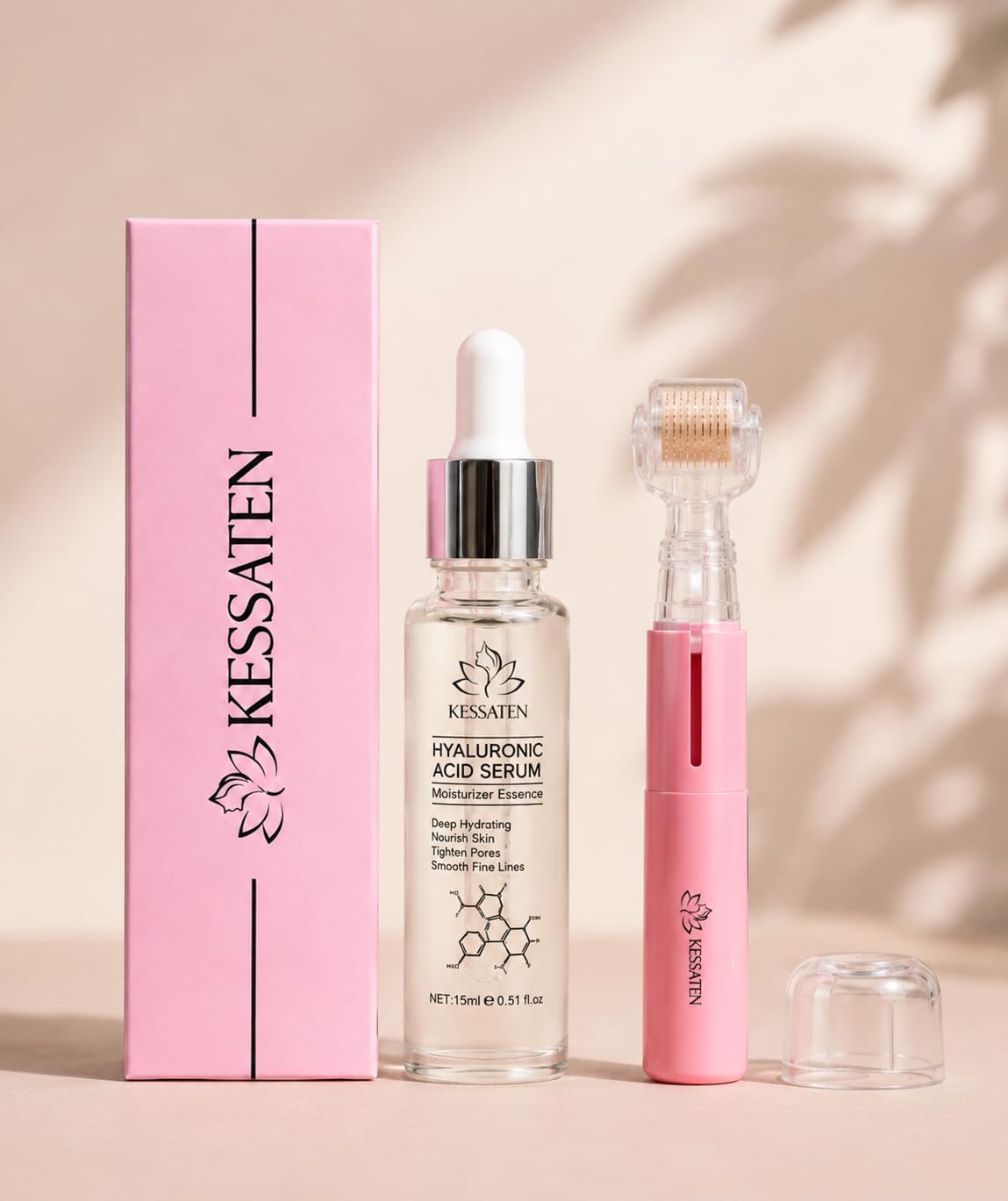 Lip Boost – Repulpeur Lèvres Microneedling – Dermaroller Lèvres 0,25 mm Réservoir – Sérum Acide Hyaluronique + 140 Aiguilles Titane – Lèvres Pulpeuses Sans Injection – Ebook Offert
