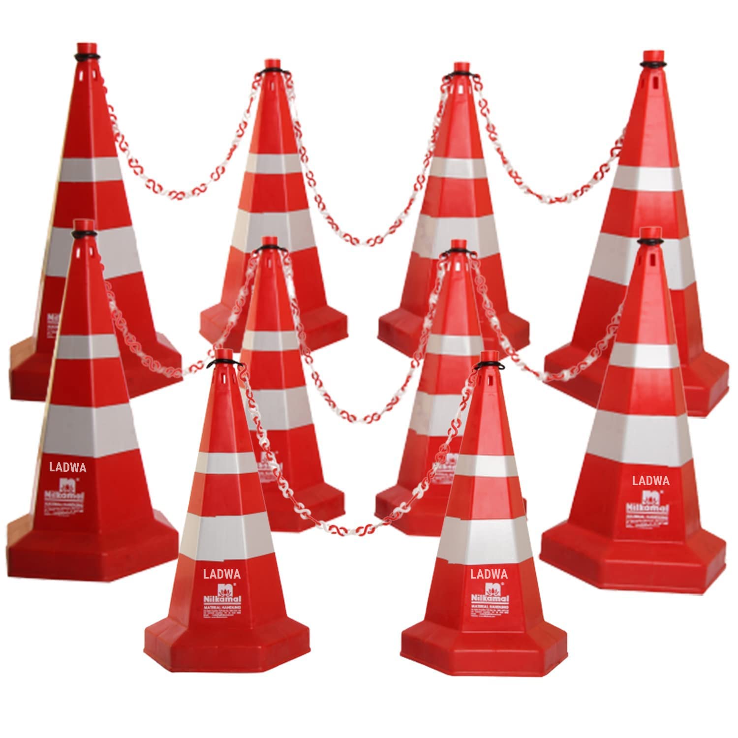 Buy LADWA Nilkamal Road Traffic Safety Cone, Pack of 10 cones 750mm