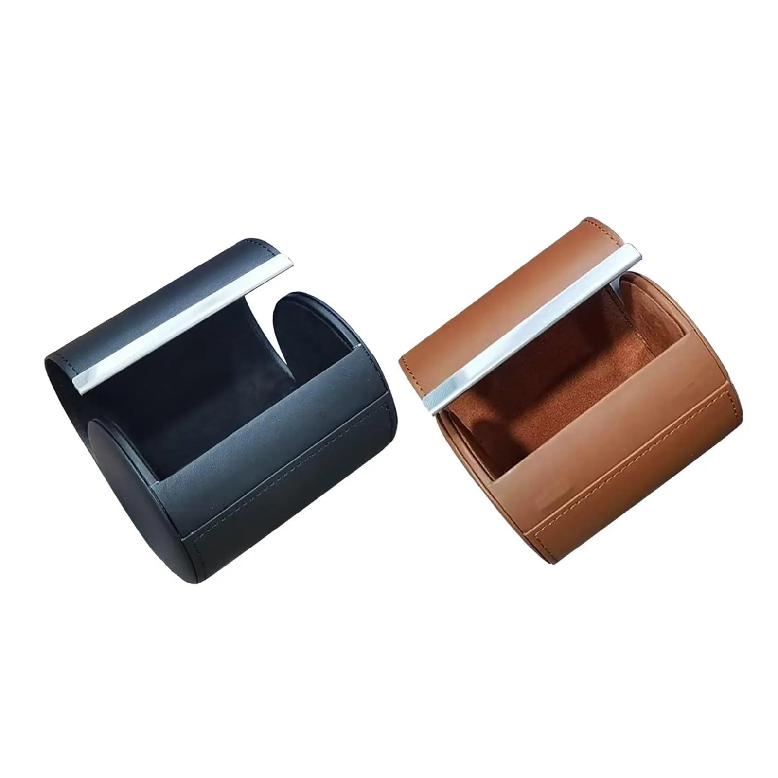 Custodia da viaggio per cravatte da uomo Custodia for cravatta da viaggio for in pelle PU for uomo Scatola for antirughe portacravatte portatile robusta(Black)