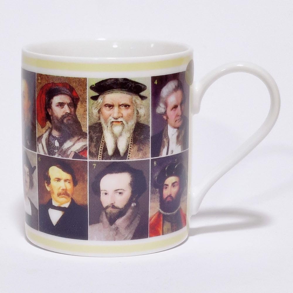 Famous Explorers in History Mug - Fine China Construction with Matching Presentation Box