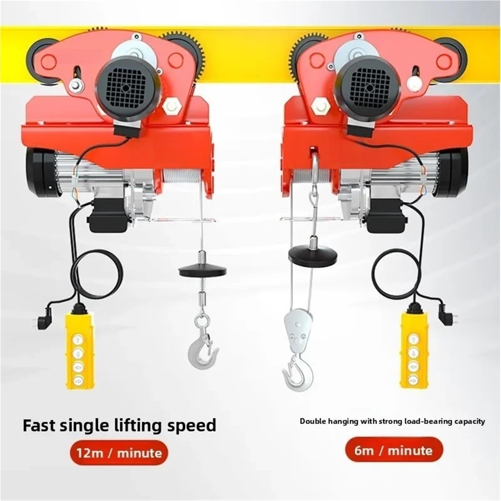 Kettenzug Mini-Elektro-Hebezeug Für Zuhause, 220 V, Mit 4-Rad-Laufkatzen-Design, Mini-Hebekranen Aus Metall, Einfachem Und Praktischem Design Elektrische Winden(PA500-20m)