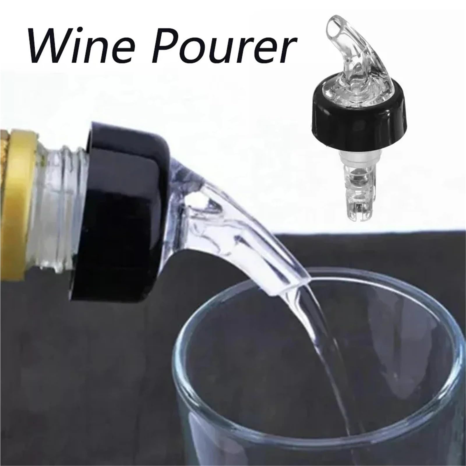Lot de 10 becs verseurs à vin réglables avec capacité de 20, 30, 45 ml (bleu, 30 ml)