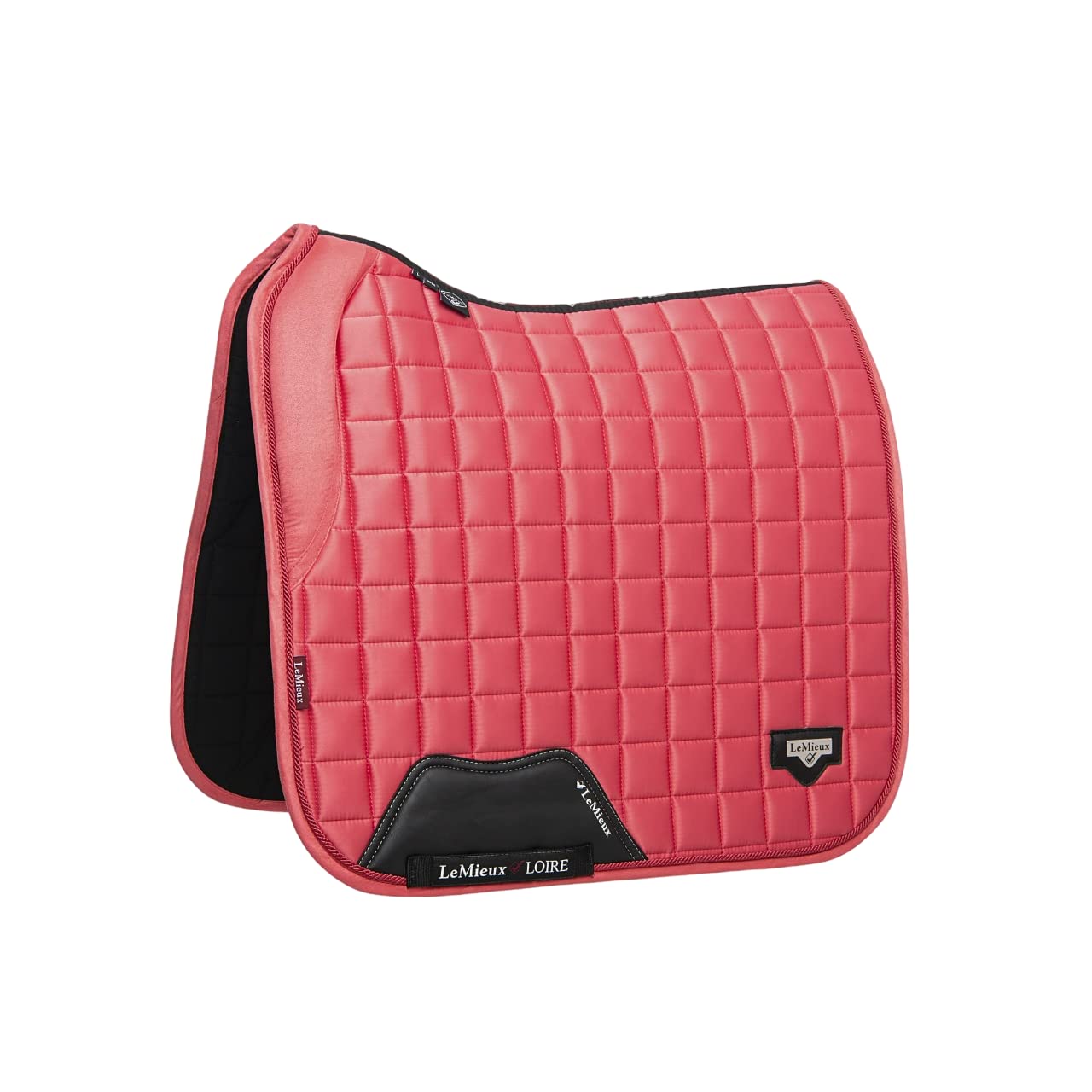 LeMieux Dressage Loire Memory Square Saddle Pad - Saddle Pads for Horses - Equestrian Riding Equipment and Accessories (Papaya - Small/Medium)