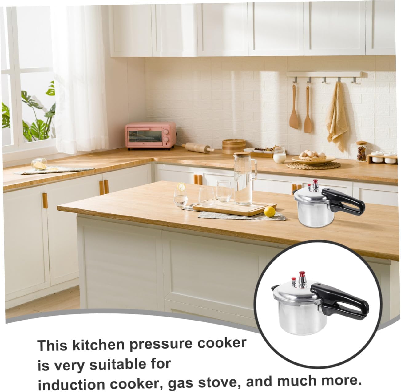 High Pressure Cooker with Composite Base for Gas and Induction Stoves Energy-saving Kitchen Pot for Fast Cooking Compact Pressure Pot for Households and Side Dishes