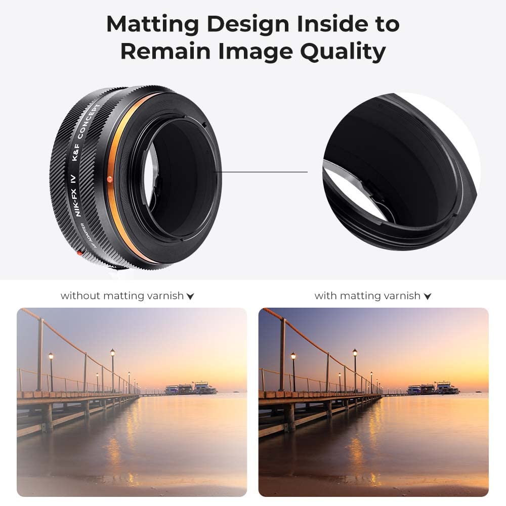 K&F Concept Bague d'adaptation Manuelle Compatible avec Utiliser Objectifs Nikon F sur Appareils Photo Fujifilm X de Version IV NIK-FX