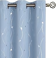 Vista 193 de BGment Room Darkening Curtains 95 Inches Long, Grommet Thermal Insulated Blackout Curtains with Wave Line and Dots Printed for Bedroom, 2 Panels
