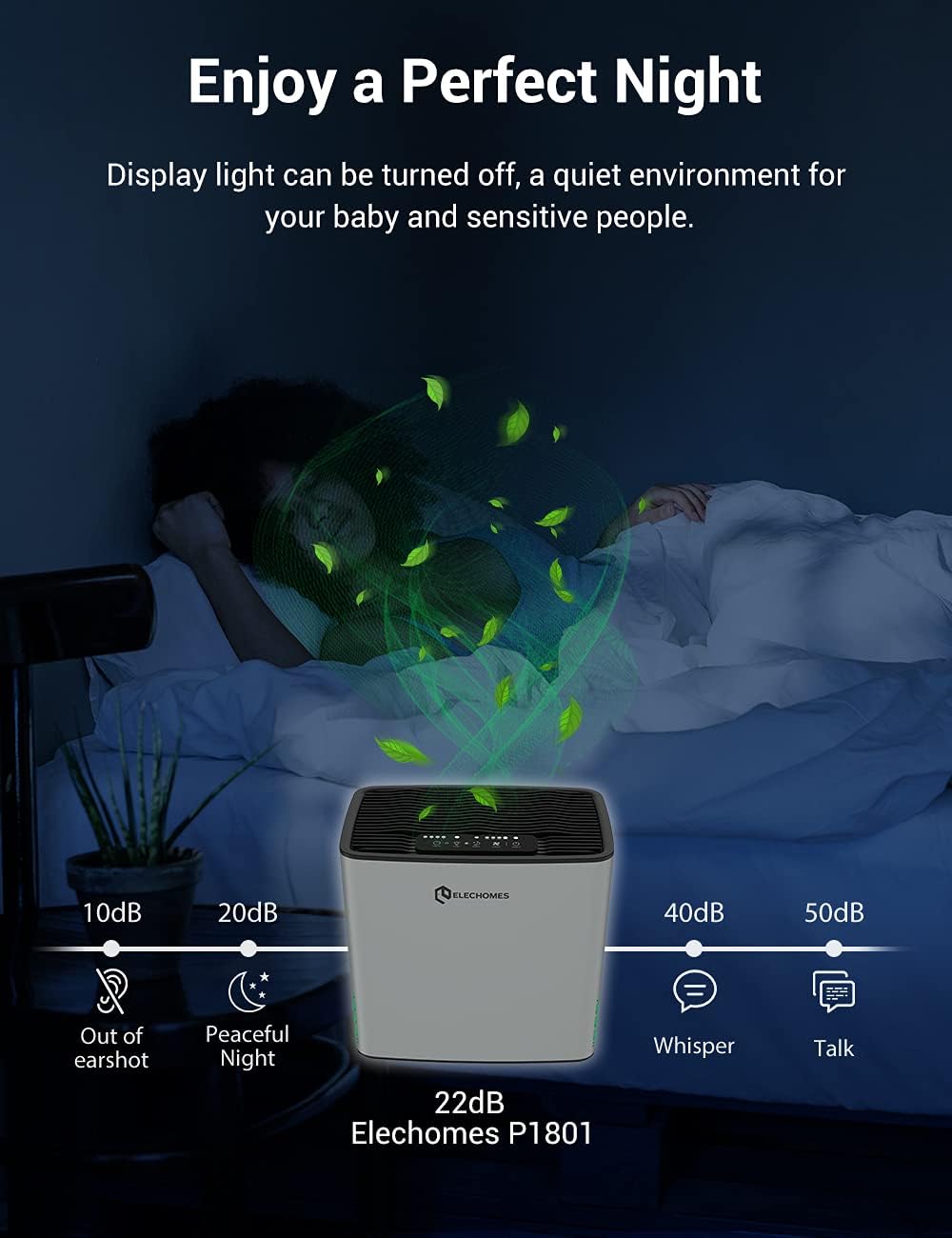 Best Review Elechomes P1801 Air Purifier for Dust Pollen Pets Hair Allergies Smokers, H13 True HEPA Filter, Auto Mode, Air Quality Sensor, 269ft², Desktop Air Purifier for Home, Bedroom, Living Room. Exclusive Elechomes P1801 Air Purifier for Dust Pollen Pets Hair Allergies Smokers, H13 True HEPA Filter, Auto Mode, Air Quality Sensor, 269ft², Desktop Air Purifier for Home, Bedroom, Living Room.