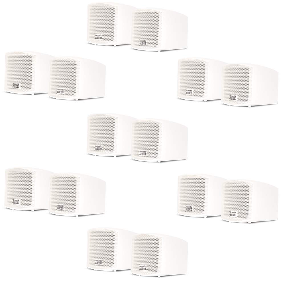 Acoustic Audio AA321W Mountable Indoor Speakers 2800 Watts White Bookshelf 7 Pair Pack AA321W-7Pr