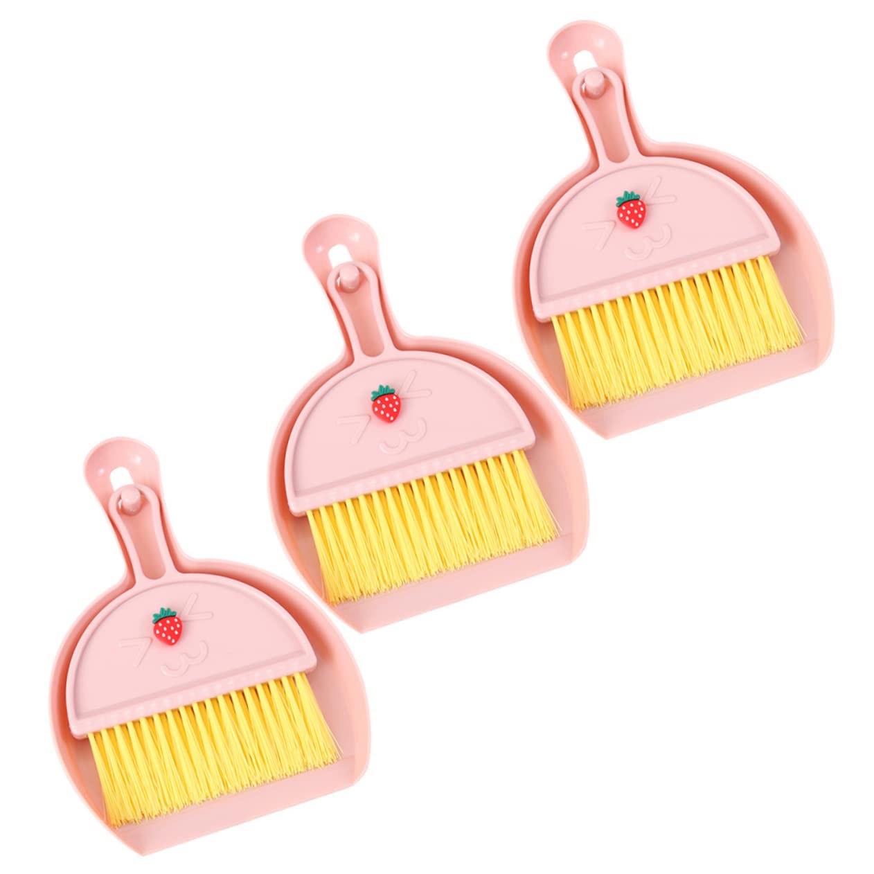 CHILDWEET 3Sets Mini Broom with Dustpan Cute Cartoon Desktop Cleaning Tools for Keyboard Air Vent Car Gaps Lightweight Sweep Brushes for Digital Products Household Surfaces