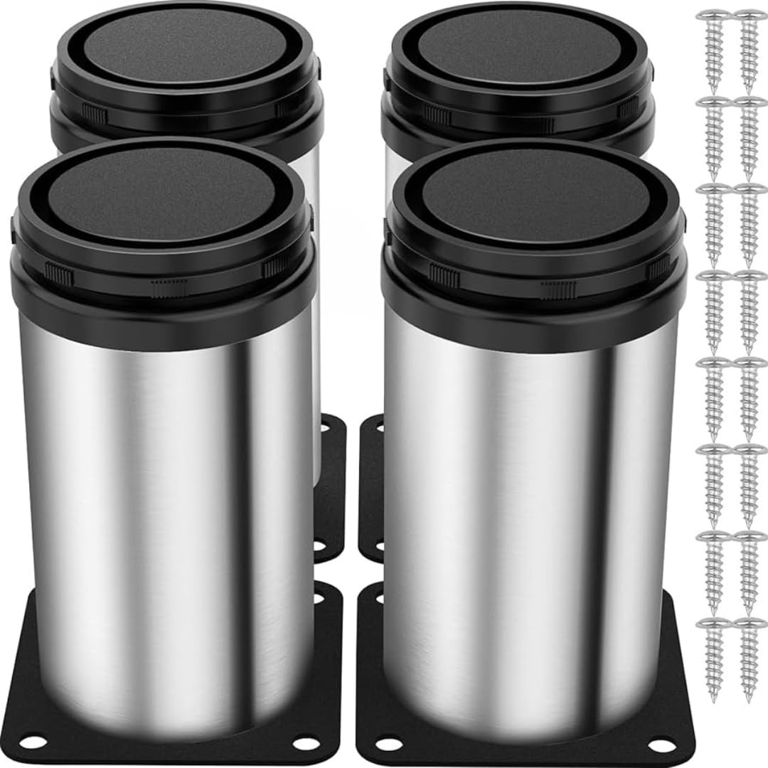 See full amazon price history chart for 4 inch Stainless Steel Metal Adjustable Furniture Legs for Sofa Dining Tables Cabinets | Pack of 4 (4 inch - 4.6 inch Adjustable) 4 inch Stainless Steel Metal Adjustable Furniture Legs for Sofa Dining Tables Cabinets | Pack of 4 (4 inch - 4.6 inch Adjustable) (B0CL4G321Z) Amazon Price History, Amazon Price Tracker