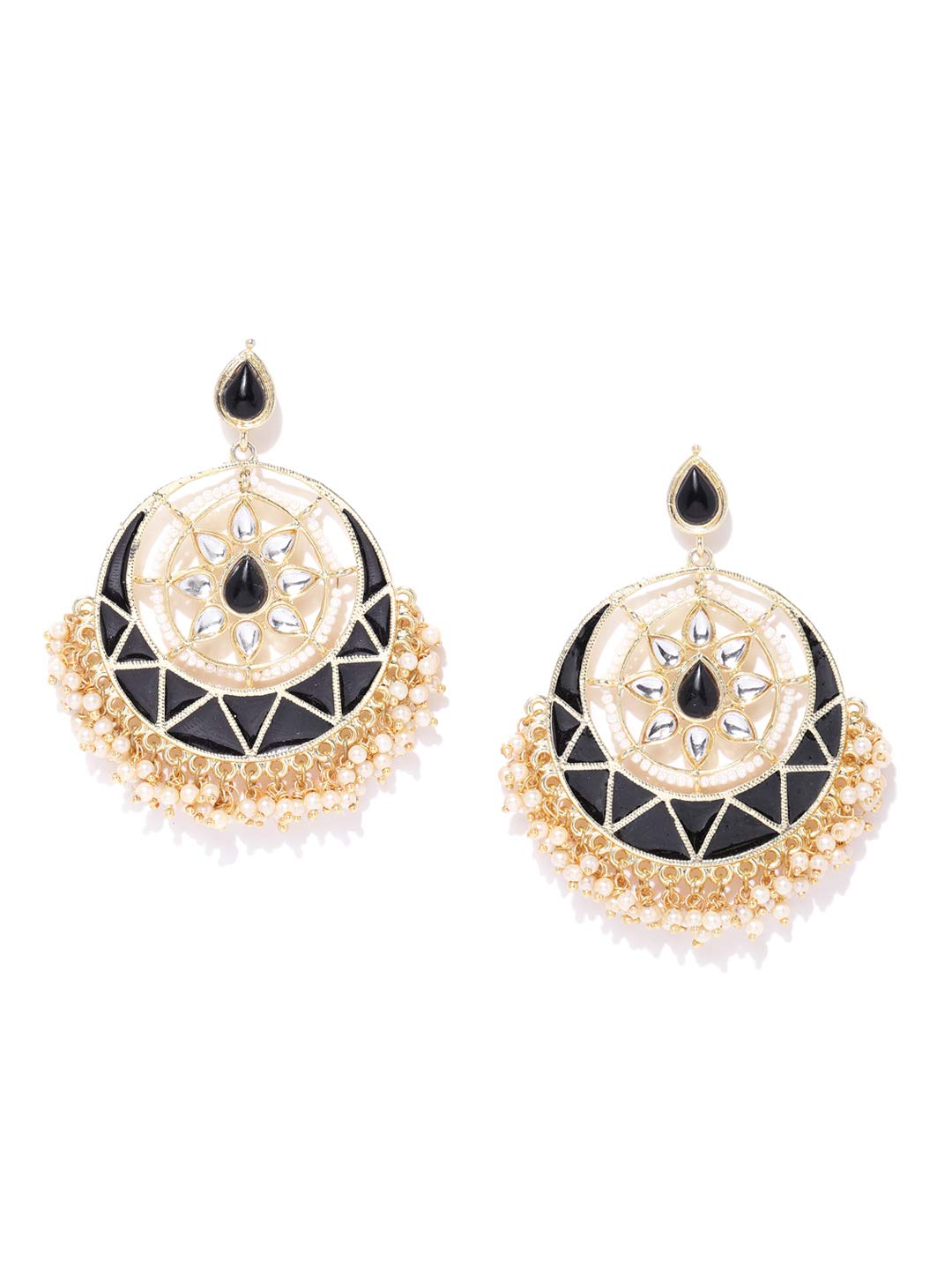 Priyaasi Black Gold-Plated Designer Chandbalis for Women and Girls (B082DD1F1X) Amazon Price History, Amazon Price Tracker