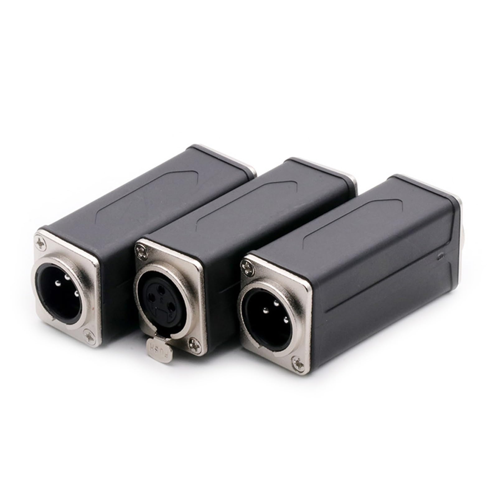 10 x 3-poliger XLR-Stecker, männlich auf männlich/weiblich auf weiblich/männlich auf weiblich, Chassis-Panelmontage, Steckdosen-Kupplung, Verlängerungsadapter (Metall-Buchse, F-01)