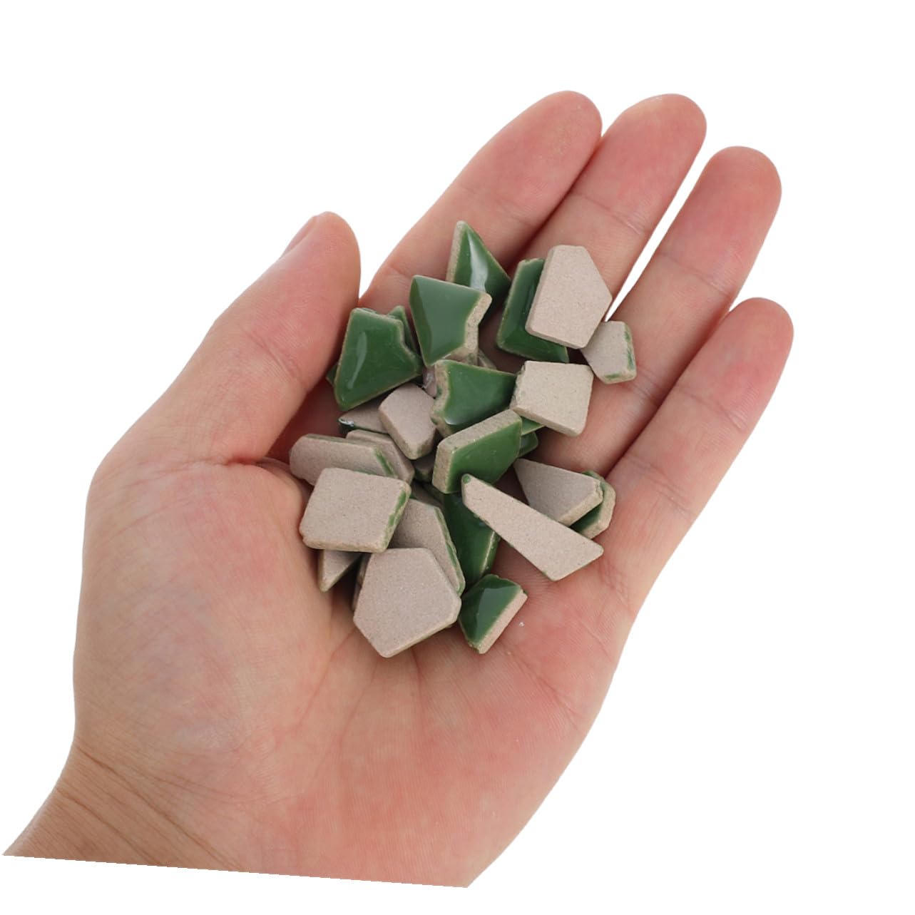 Piastrelle di Mosaico in Ceramica Irregolari Verdi 400g, 1 Confezione
