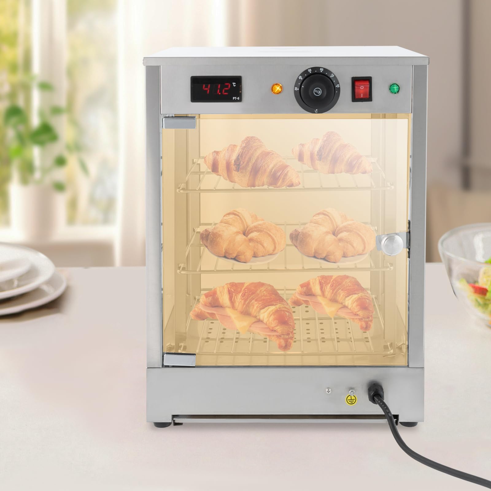 Warmhaltetheke,Buffet Vitrine,Warmhaltevitrine Speisenwärmer Heiße,Temperaturregelung,Konstante Temperaturfunktion,Geeignet Für Lebensmittel Display