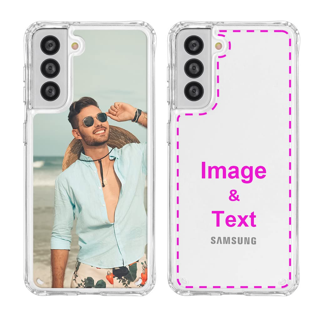 MXCUSTOM Personalised Custom Samsung Galaxy S21 Plus S21+ Case, Customised  with Photo Image Text Picture Design Shockproof Make Your Own Phone Covers
