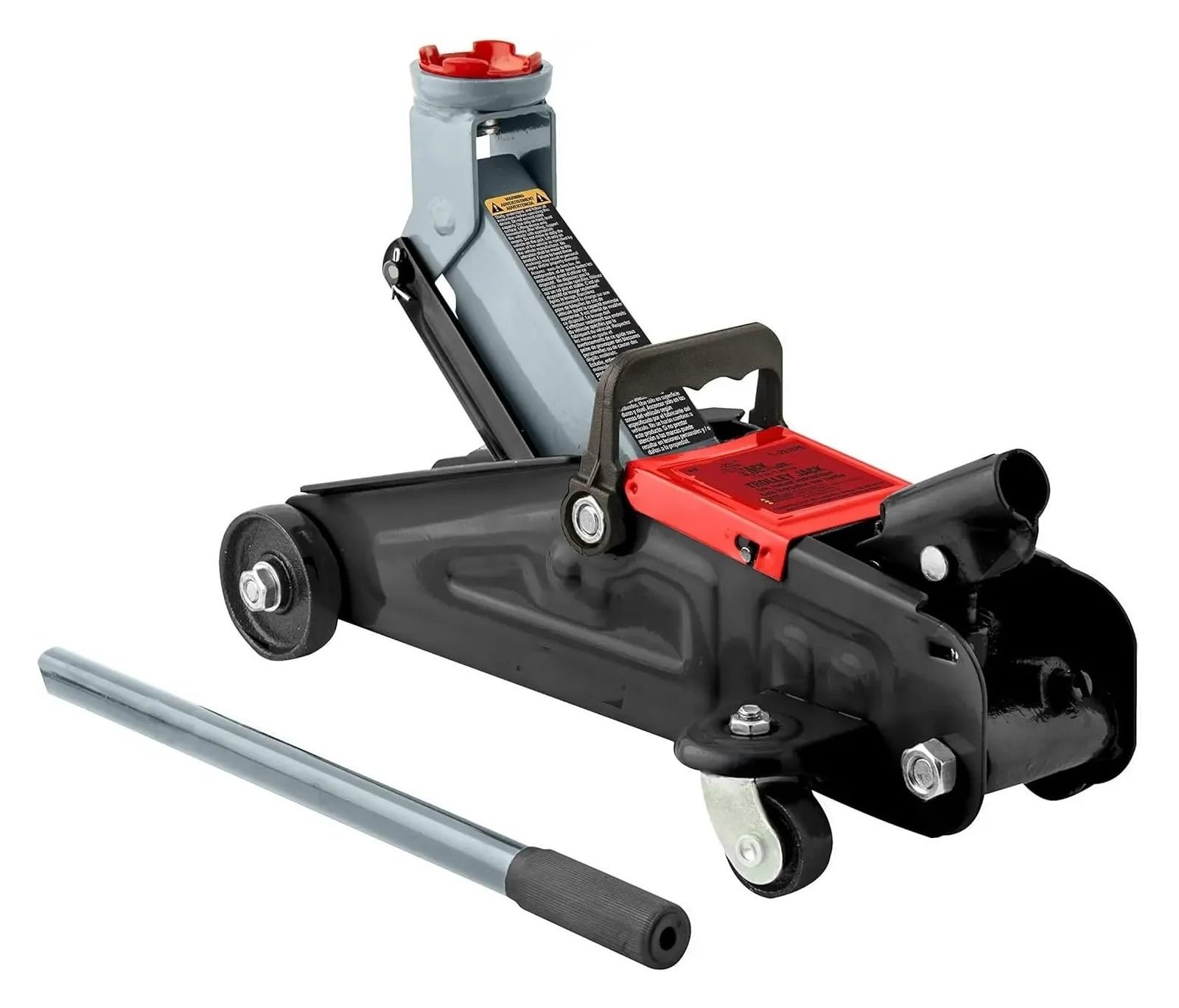 cric per auto sollevatore auto Sollevatore idraulico per auto con cric a carrello grigio con custodia modellata per soffiatura, capacità 3000 libbre, 12 pollici