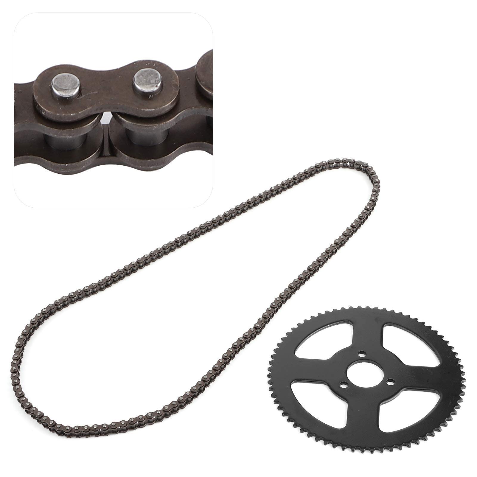 Mini Moto Catene, 25H Catena 144 Maglie Pignone Albero a 2 Tempi per Mini Moto Elettrica Pocket Bike ATV Quad Accesso, Diametro del Pignone Circa 5,5 pollici