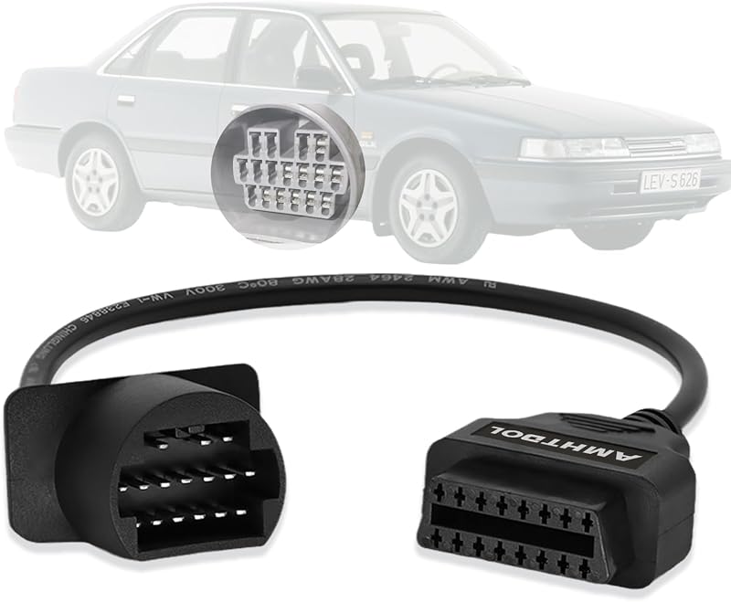 OBD2 Adapter for Toyota 17 Pin OBD1 to 16 Pin OBD2 Diagnostic Cable | Compatible with Toyota Vehicles 17pin Cable Adapter,OBD Connector Work with ELM327 OBDii Diagnostic Scanner Tool/Code Reader