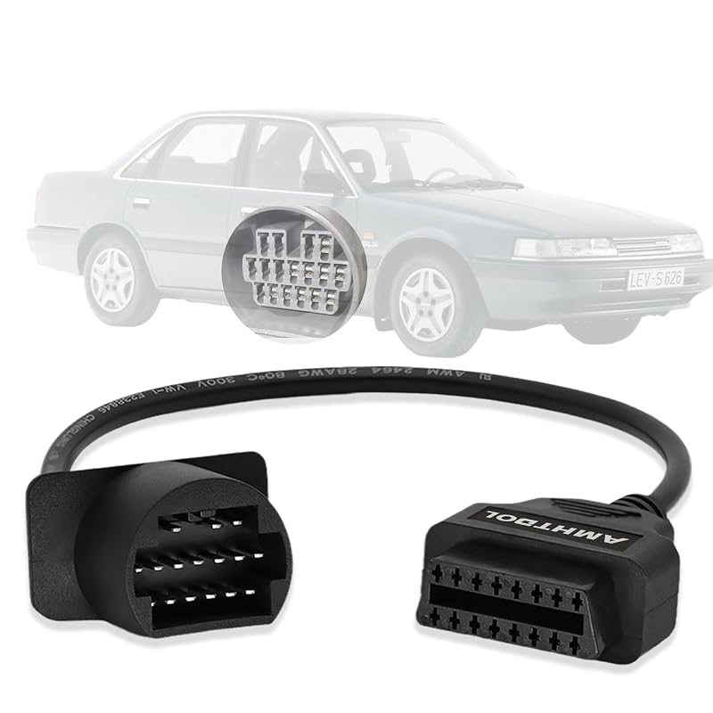 Adaptador OBD1 de 17 pinos para OBD2 de 16 pinos Toyota semicircular AMHTDOL TOY-17PIN-02