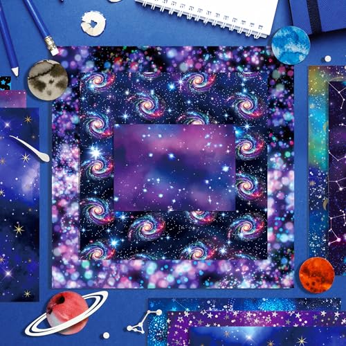 Papier scrapbooking nuit étoilée 30x30 cm à impression face unique