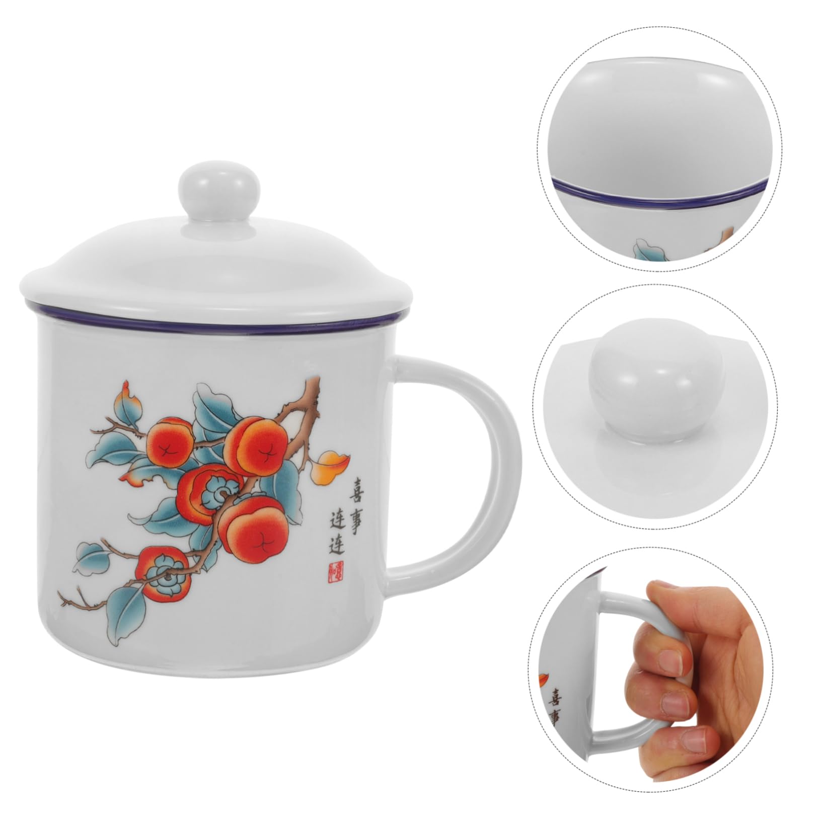 2stücke Vintage Emaille Tasse Für Hochzeit Und Party Stilvolle Teetasse Mit Deckel Robustes Langlebiges Design Für Kaffee Und Tee Praktische Outdoor Trinkbecher