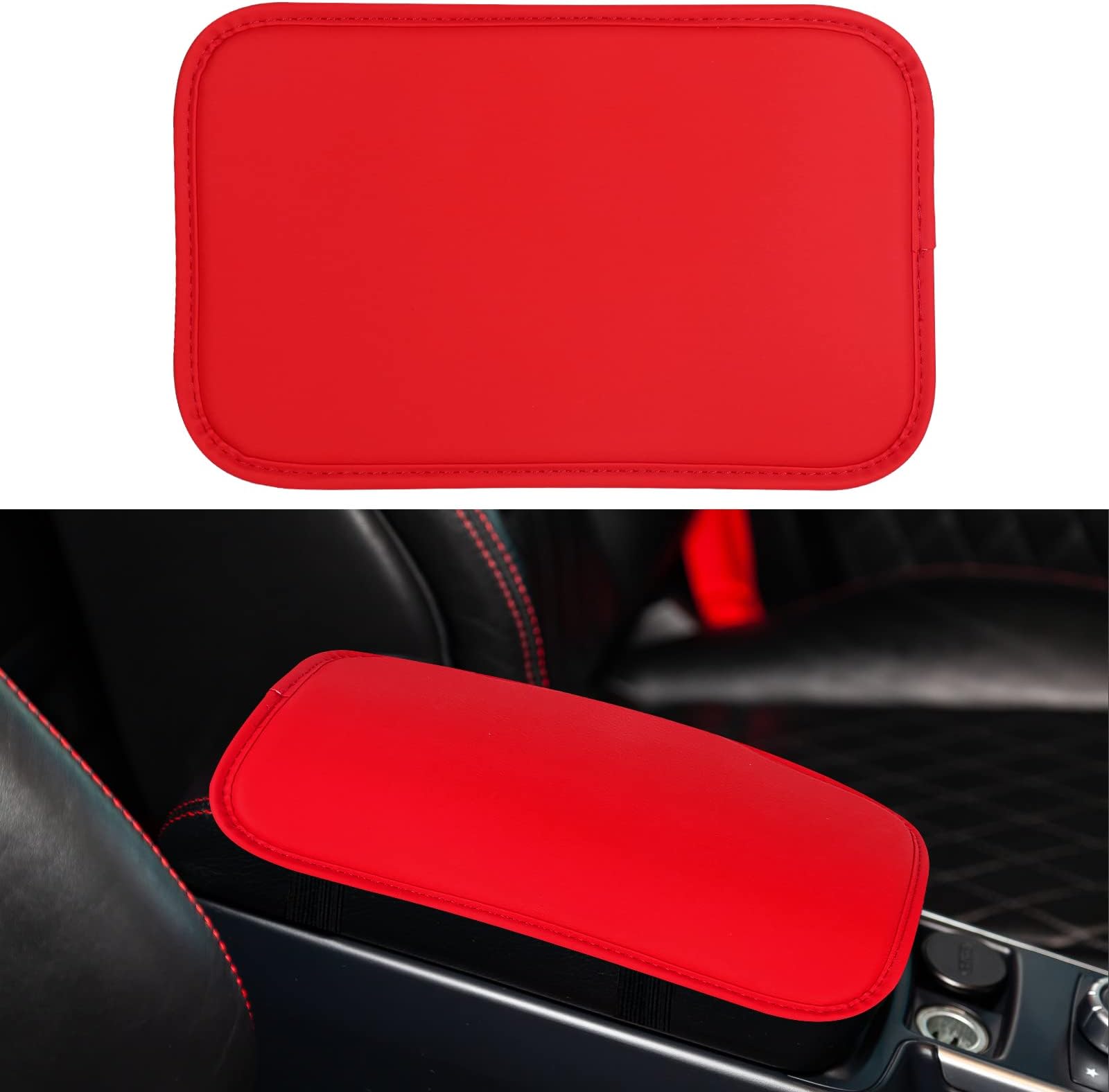 Amiss Auto Center Console Pad, PU Leather Car Armrest Seat