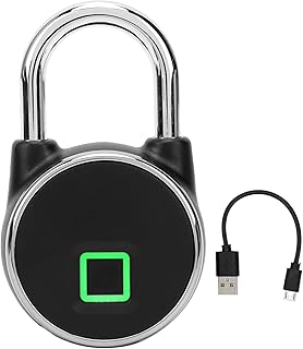 Intelligent Fingerprint Padlock, IP65 Waterproof APP Control Fingerprint Keyless Anti-Theft Security Digital Padlock for Locker, Gym, Door, Luggage, Suitcase