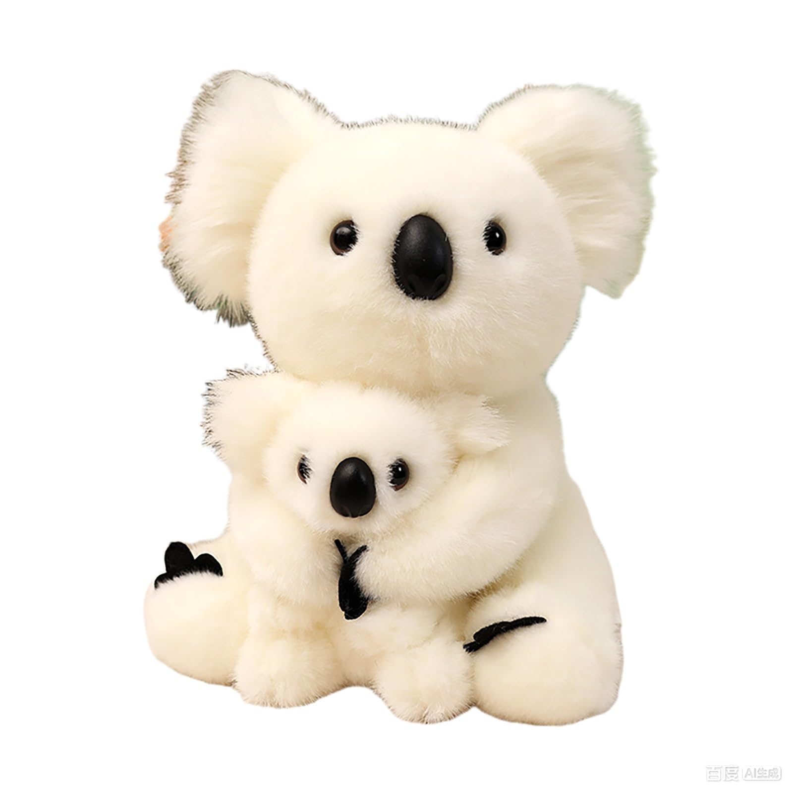 Koala Plush, Stuffed Animal Mum and Baby Christmas Birthday Gift Home Decor for Kids Adults Boys Girls(White)